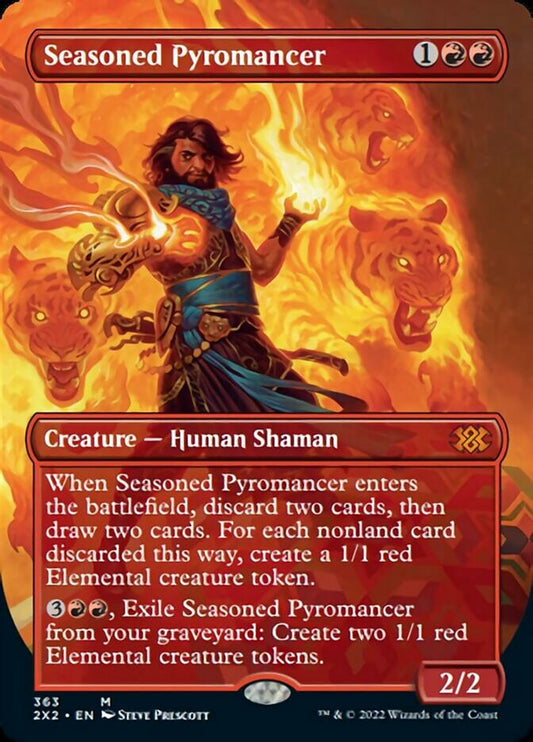 Seasoned Pyromancer (Borderless Alternate Art) [Double Masters 2022] [Foil]
