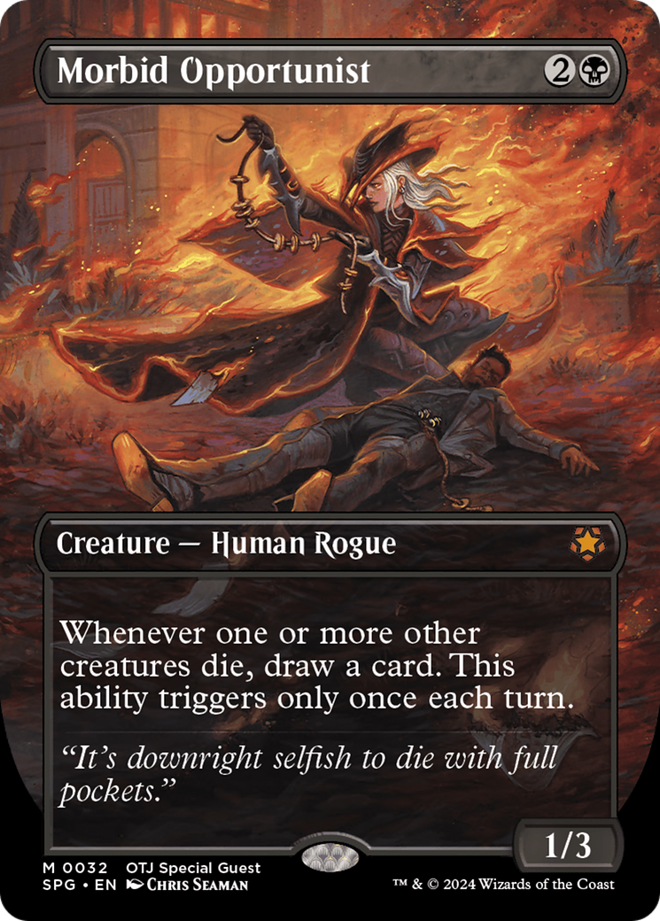 Morbid Opportunist (Borderless) [Outlaws of Thunder Junction Special Guests] [Foil]