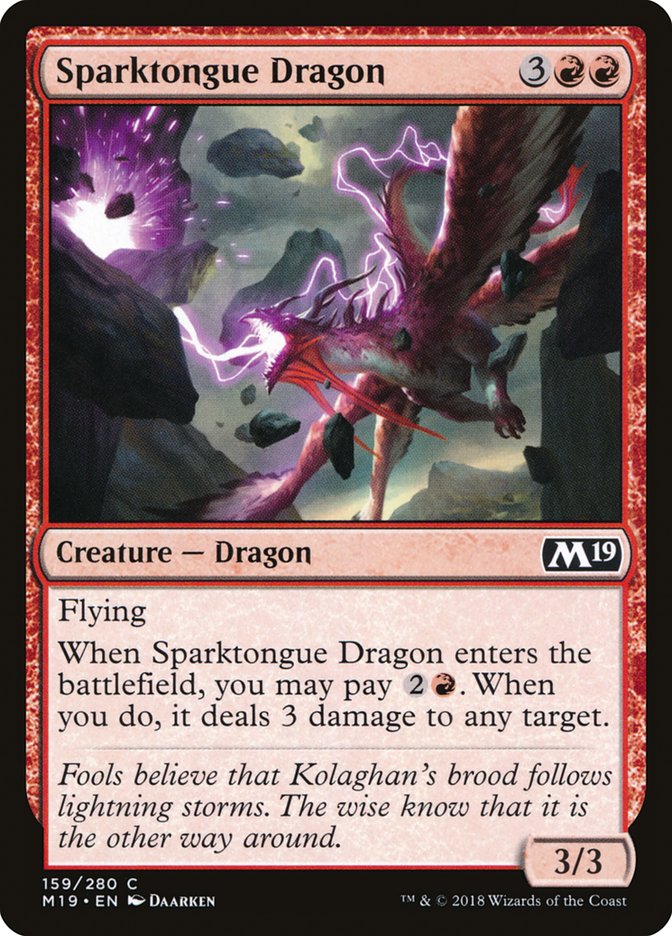 Sparktongue Dragon [Core Set 2019] [Foil]