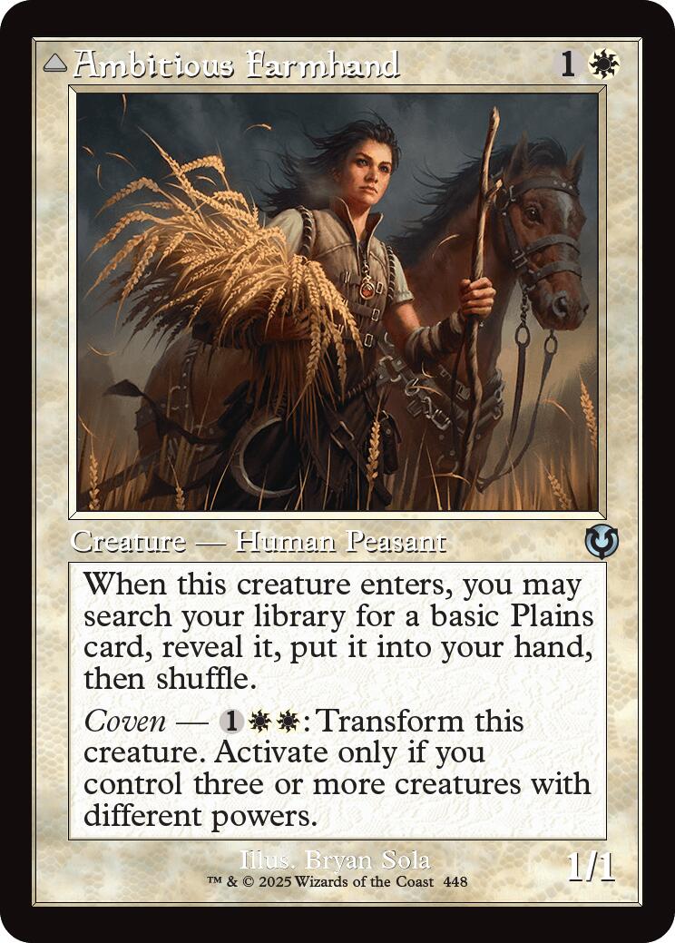Ambitious Farmhand // Seasoned Cathar (Retro Frame) [Innistrad Remastered] [Foil]