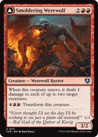 Smoldering Werewolf // Erupting Dreadwolf [Innistrad Remastered] [Foil]