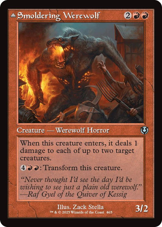 Smoldering Werewolf // Erupting Dreadwolf (Retro Frame) [Innistrad Remastered] [Foil]