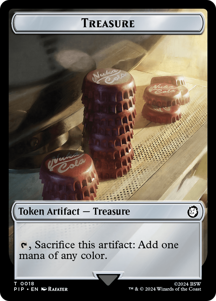 Treasure (0018) // Human Knight Double-Sided Token [Fallout Tokens] [Foil]