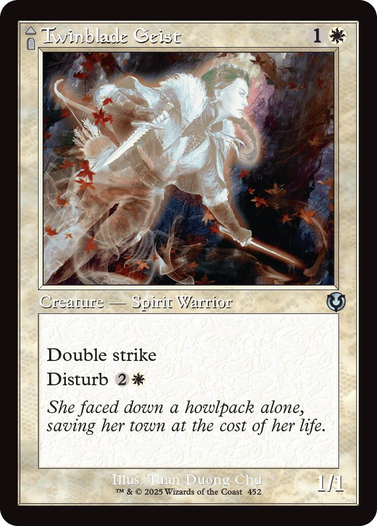 Twinblade Geist // Twinblade Invocation (Retro Frame) [Innistrad Remastered] [Foil]