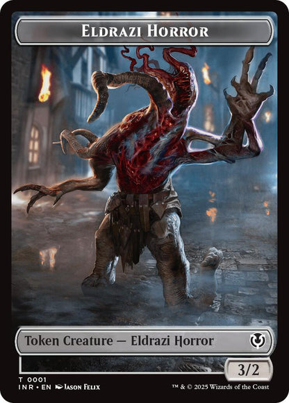 Eldrazi Horror // Human Soldier (0003) Double-Sided Token [Innistrad Remastered Tokens] [Foil]