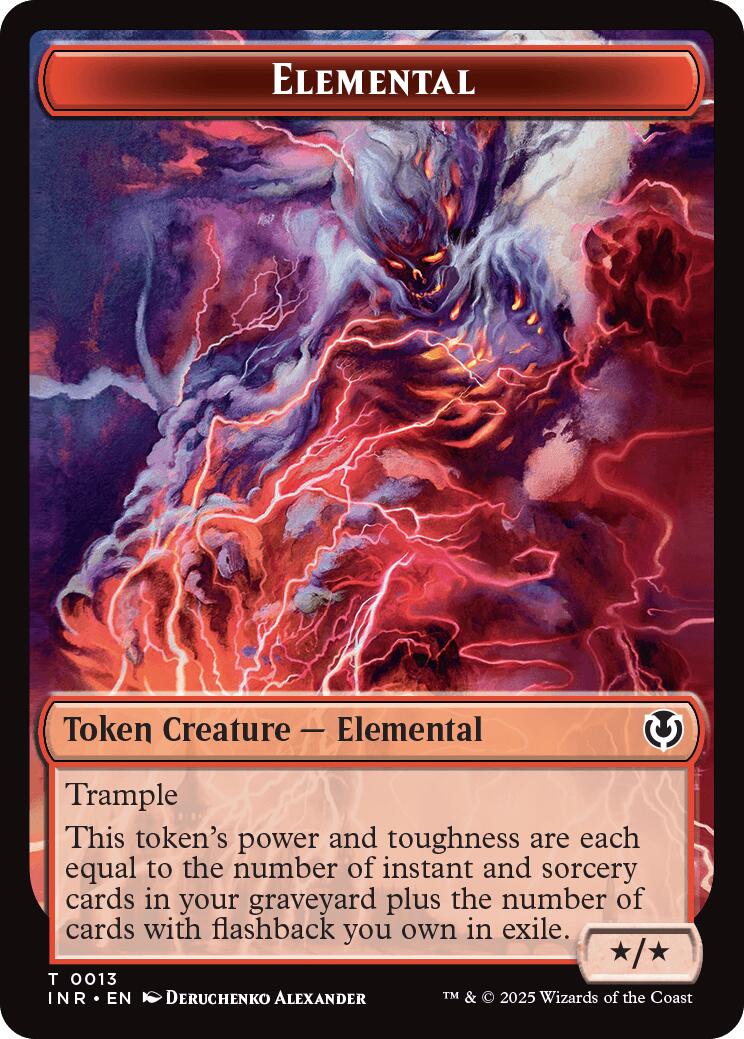 Elemental // Human (0014) Double-Sided Token [Innistrad Remastered Tokens] [Foil]