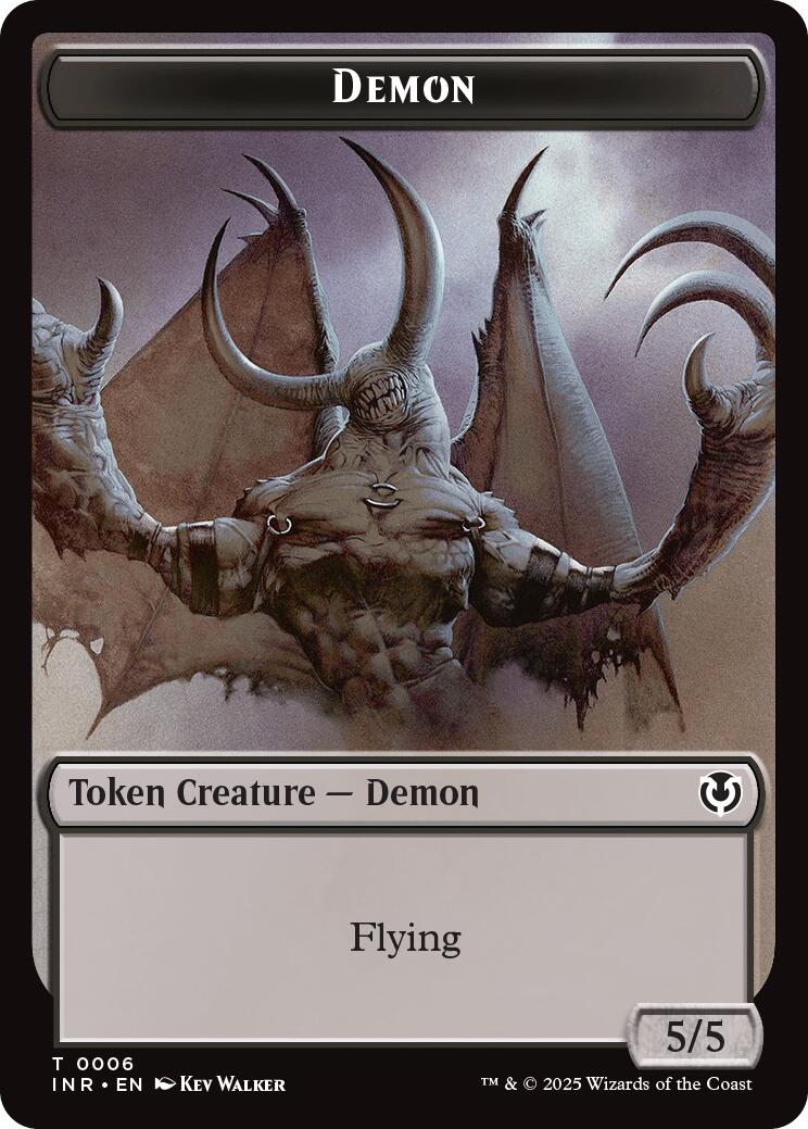 Demon // Human Cleric Double-Sided Token [Innistrad Remastered Tokens] [Foil]