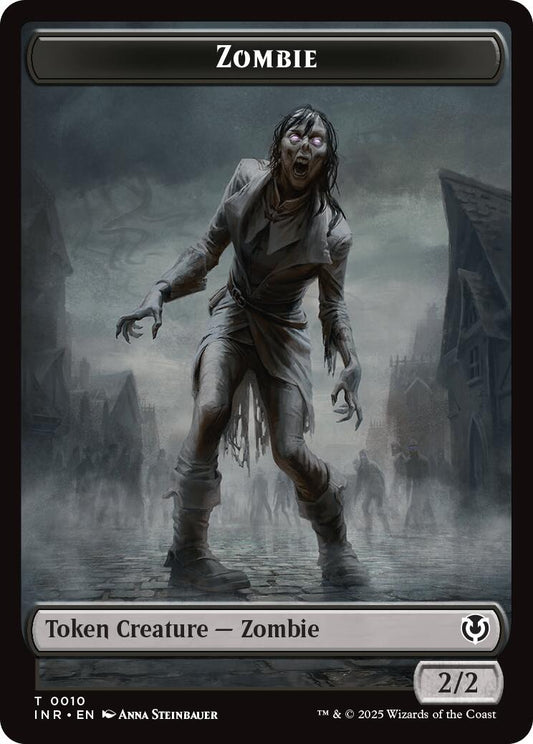 Zombie (0010) // Blood Double-Sided Token [Innistrad Remastered Tokens] [Foil]