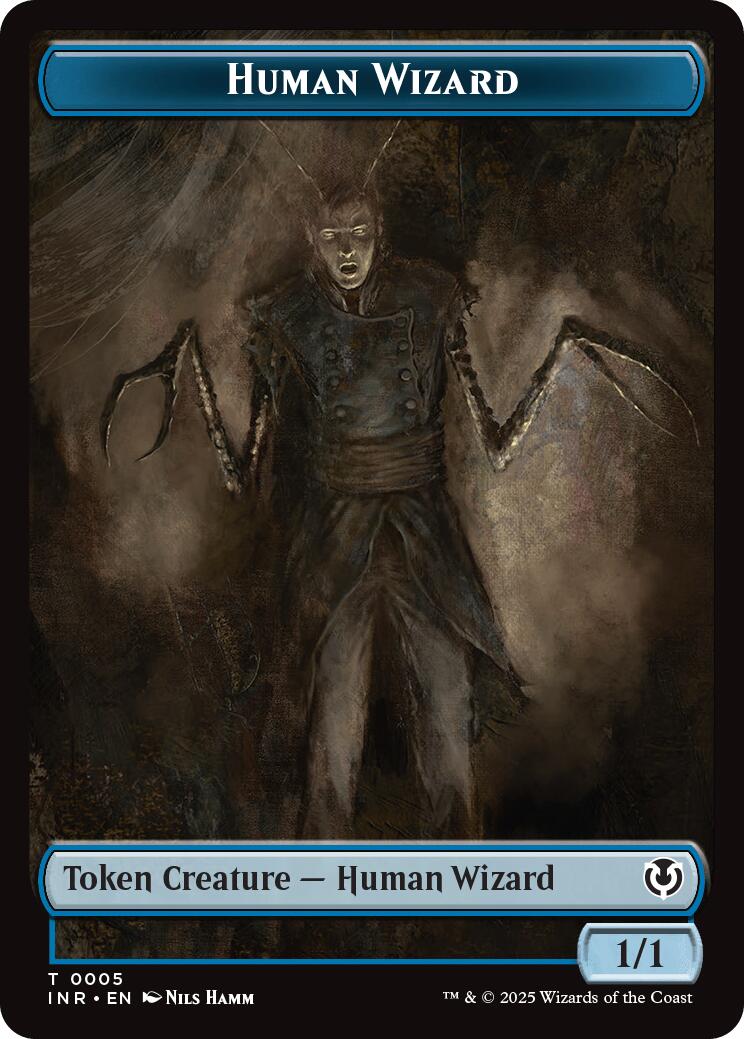Human Wizard // Emblem - Jace, Unraveler of Secrets Double-Sided Token [Innistrad Remastered Tokens] [Foil]