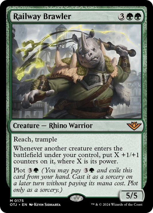 Railway Brawler [Outlaws of Thunder Junction] [Foil]