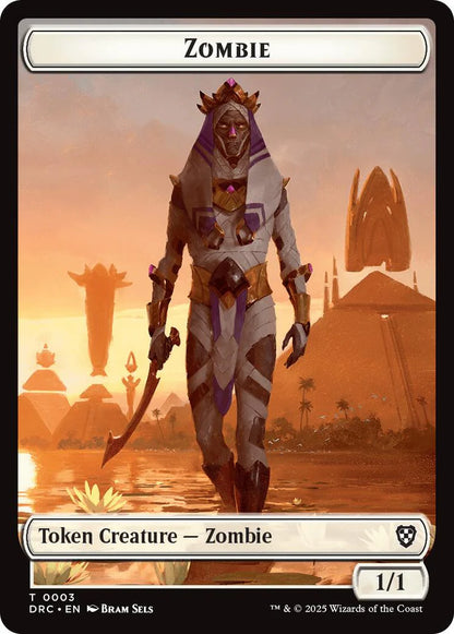 Zombie Warrior // Zombie (0003) Double-Sided Token [Aetherdrift Tokens]