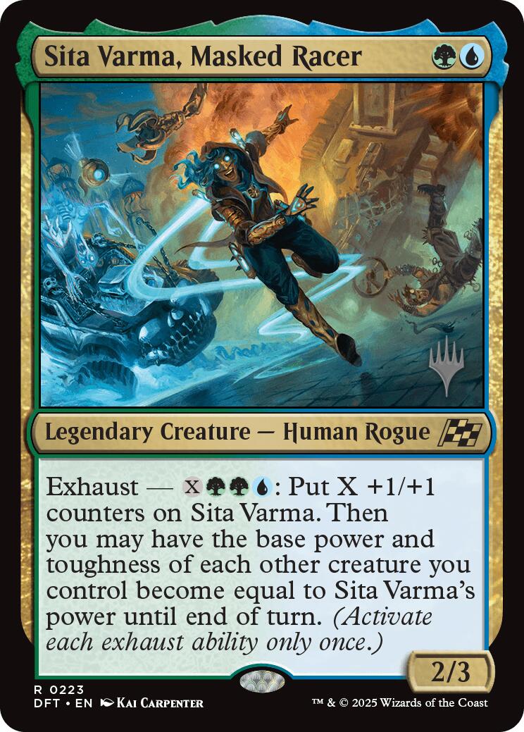 Sita Varma, Masked Racer (Promo Pack) [Aetherdrift Promos] [Foil]