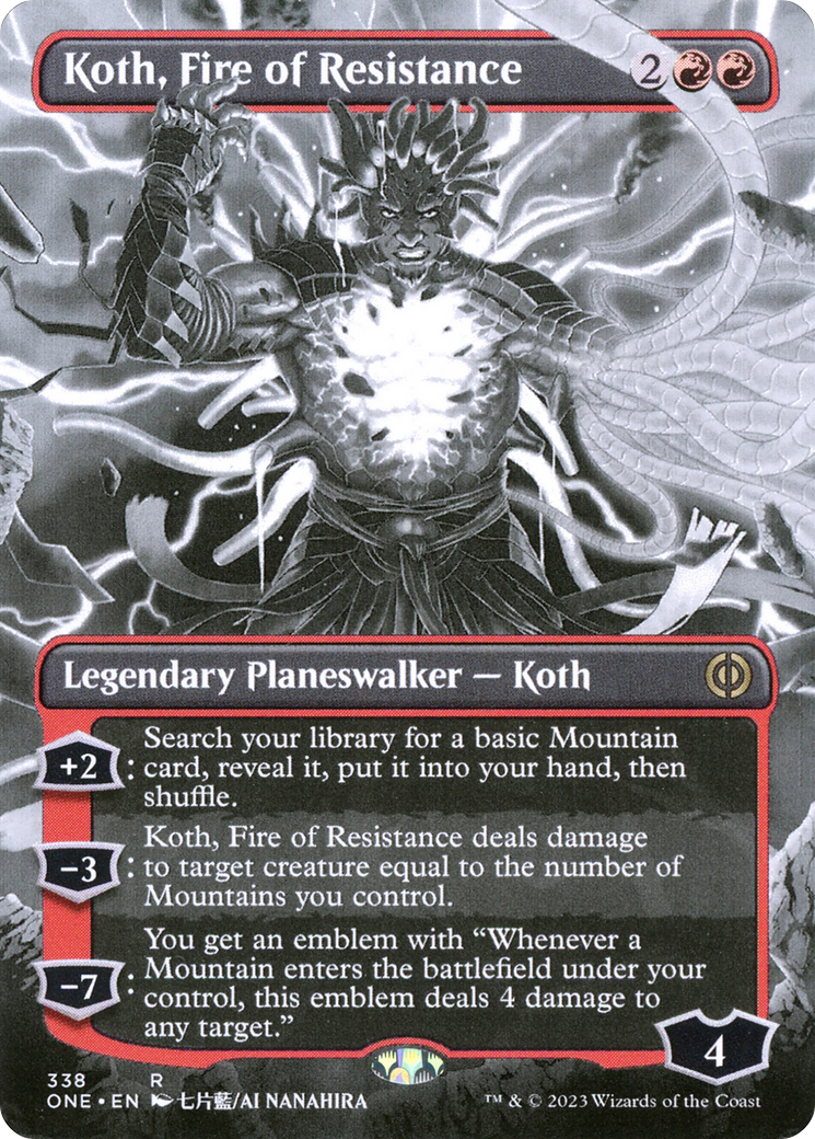 Koth, Fire of Resistance (Borderless Manga) [Phyrexia: All Will Be One] [Foil]