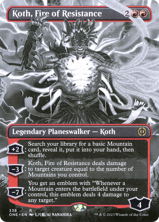 Koth, Fire of Resistance (Borderless Manga) [Phyrexia: All Will Be One] [Foil]