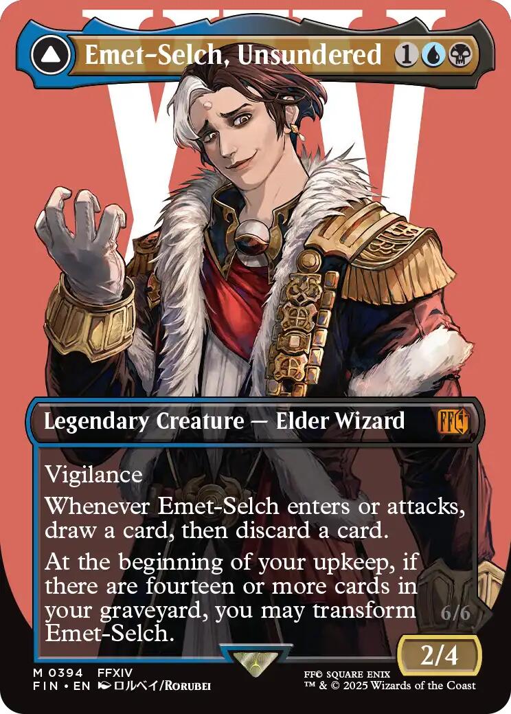 Emet-Selch, Unsundered // Hades, Sorcerer of Eld (Borderless) [FINAL FANTASY] [Foil]
