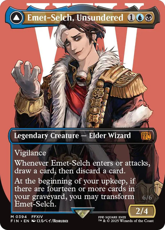 Emet-Selch, Unsundered // Hades, Sorcerer of Eld (Borderless) [FINAL FANTASY] [Foil]