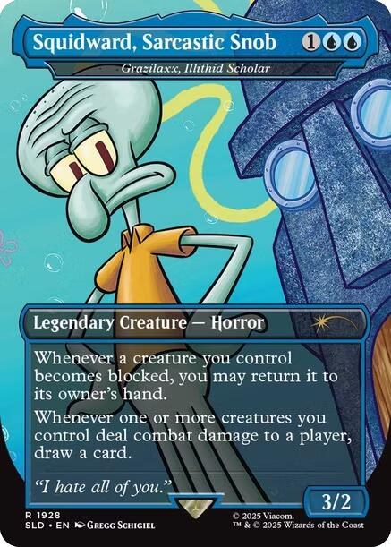Squidward, Sarcastic Snob - Grazilaxx, Illithid Scholar [Secret Lair Drop Series] [Foil]