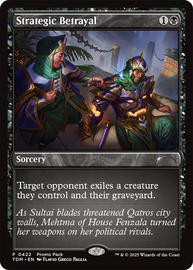 Strategic Betrayal [Tarkir: Dragonstorm Promos] [Foil]