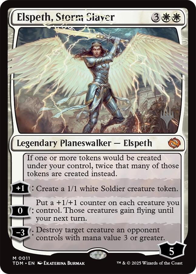 Elspeth, Storm Slayer [Tarkir: Dragonstorm Promos] [Foil]