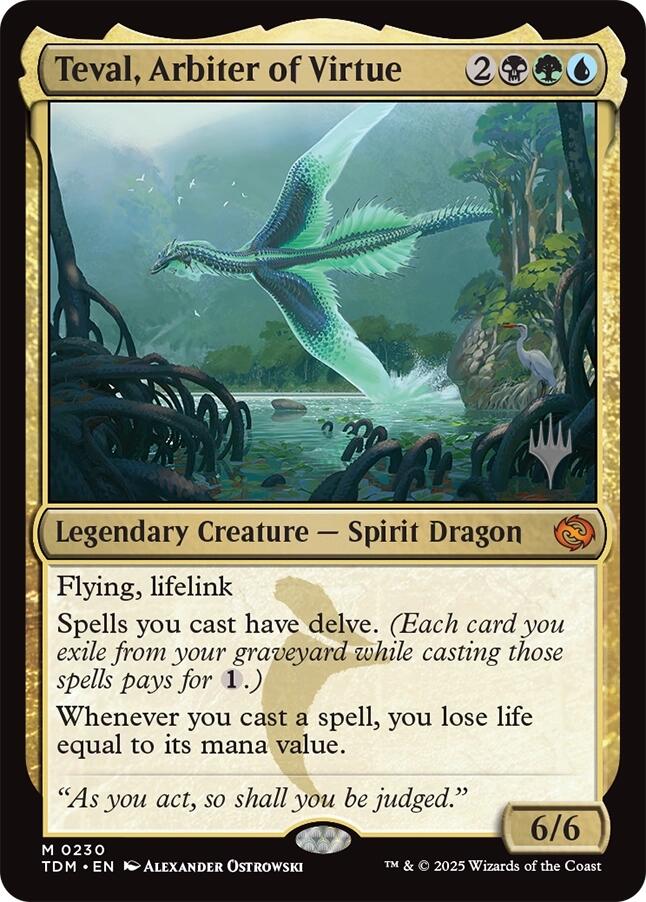 Teval, Arbiter of Virtue [Tarkir: Dragonstorm Promos] [Foil]