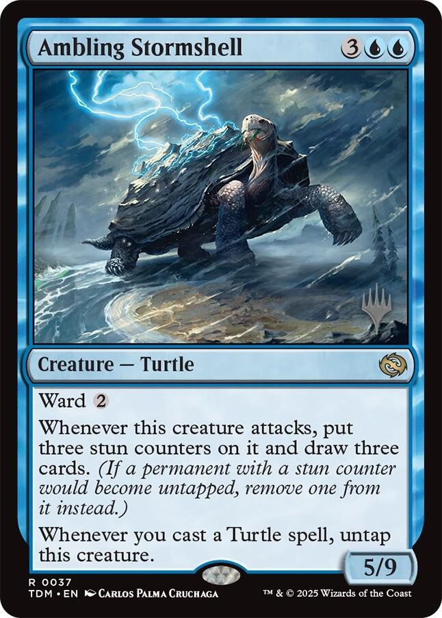 Ambling Stormshell [Tarkir: Dragonstorm Promos] [Foil]