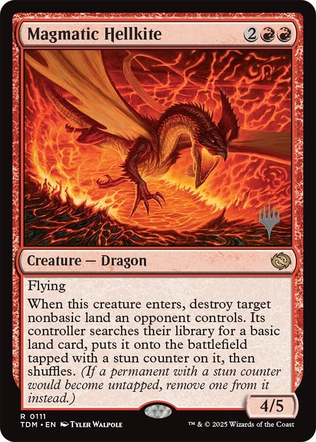 Magmatic Hellkite [Tarkir: Dragonstorm Promos] [Foil]
