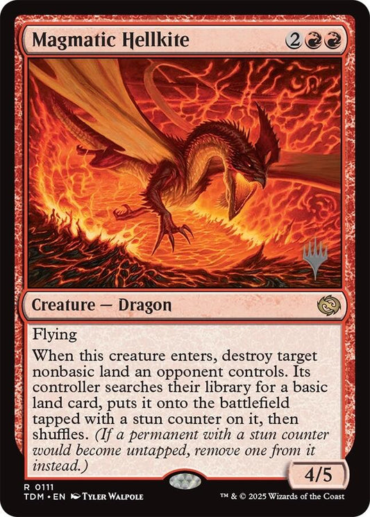 Magmatic Hellkite [Tarkir: Dragonstorm Promos] [Foil]