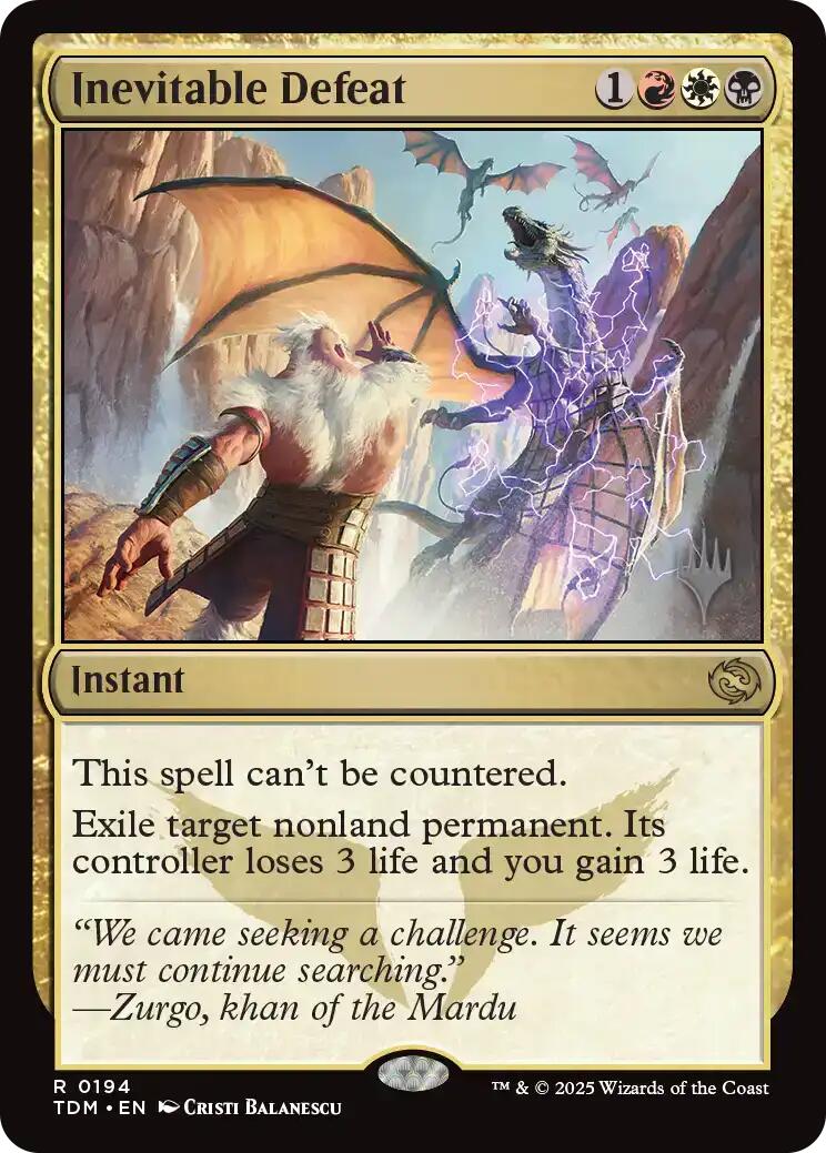 Inevitable Defeat [Tarkir: Dragonstorm Promos] [Foil]