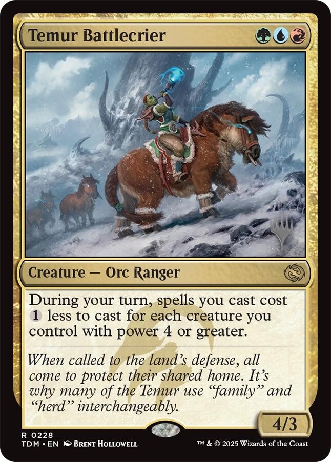 Temur Battlecrier [Tarkir: Dragonstorm Promos] [Foil]
