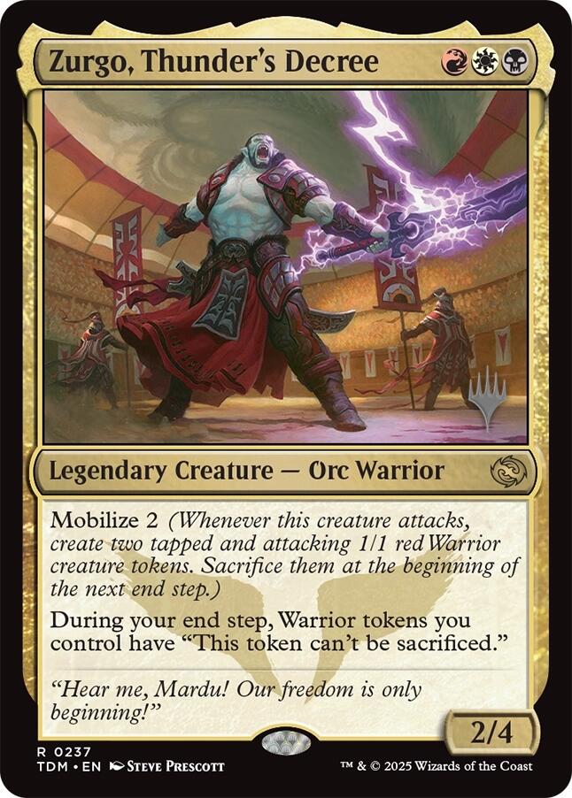 Zurgo, Thunder's Decree [Tarkir: Dragonstorm Promos] [Foil]