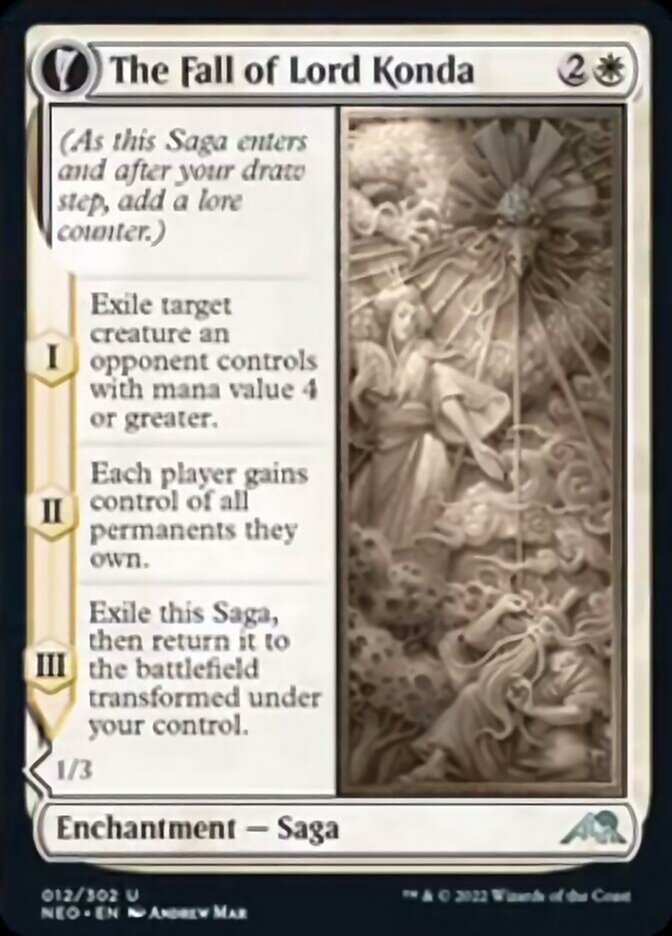 The Fall of Lord Konda // Fragment of Konda [Kamigawa: Neon Dynasty] [Foil]