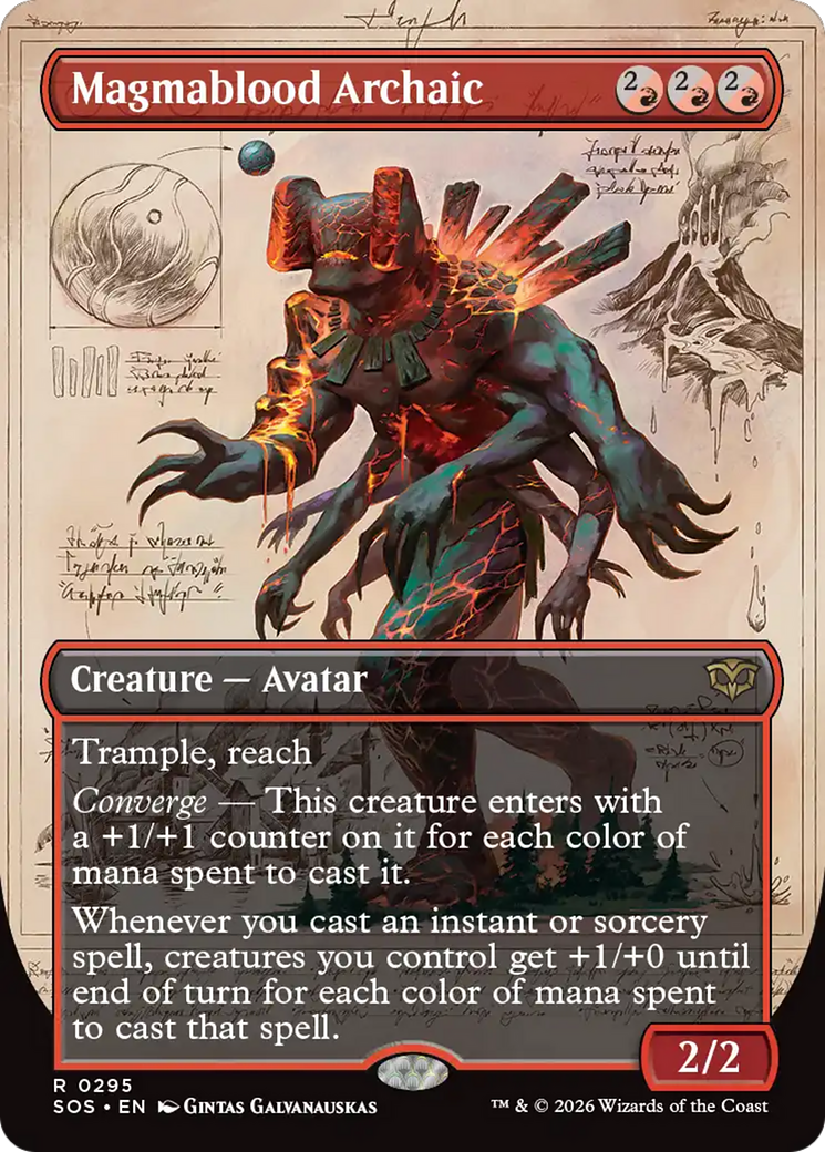 Magmablood Archaic (Borderless) [Secrets of Strixhaven] [Foil]