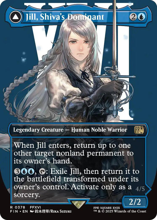 Jill, Shiva's Dominant // Shiva, Warden of Ice (Borderless) [FINAL FANTASY] [Foil]