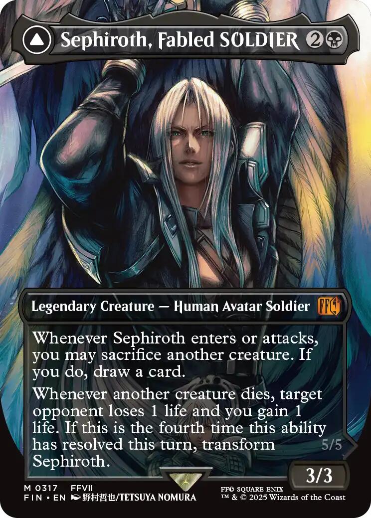Sephiroth, Fabled SOLDIER // Sephiroth, One-Winged Angel (Borderless) (0317) [FINAL FANTASY] [Foil]
