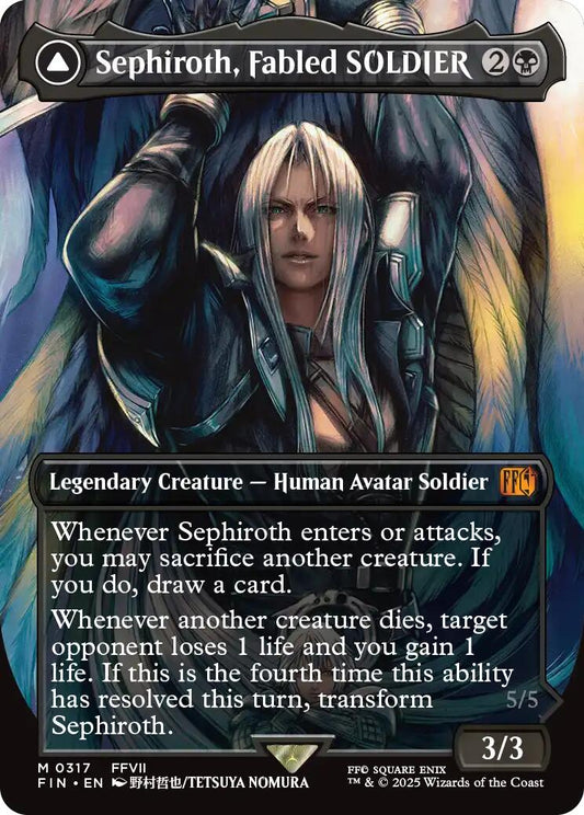 Sephiroth, Fabled SOLDIER // Sephiroth, One-Winged Angel (Borderless) (0317) [FINAL FANTASY] [Foil]