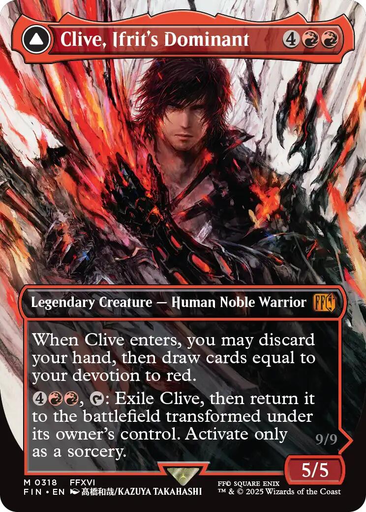 Clive, Ifrit's Dominant // Ifrit, Warden of Inferno (Borderless) (0318) [FINAL FANTASY] [Foil]