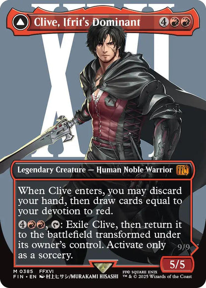 Clive, Ifrit's Dominant // Ifrit, Warden of Inferno (Borderless) (0385) [FINAL FANTASY] [Foil]
