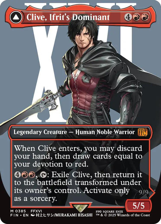 Clive, Ifrit's Dominant // Ifrit, Warden of Inferno (Borderless) (0385) [FINAL FANTASY] [Foil]