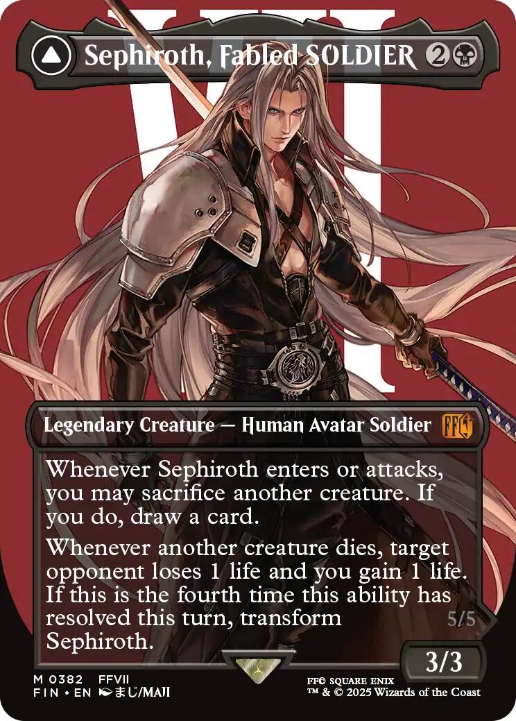 Sephiroth, Fabled SOLDIER // Sephiroth, One-Winged Angel (Borderless) (0382) [FINAL FANTASY] [Foil]