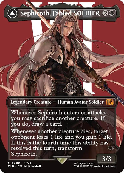 Sephiroth, Fabled SOLDIER // Sephiroth, One-Winged Angel (Borderless) (0382) [FINAL FANTASY] [Foil]