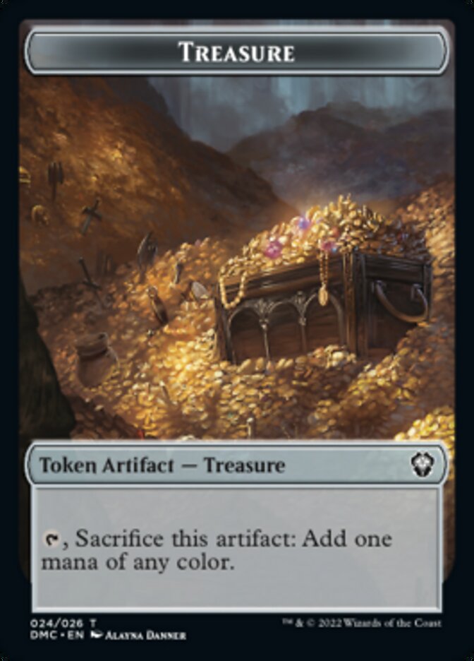 Treasure Token [Dominaria United Commander Tokens] [Foil]