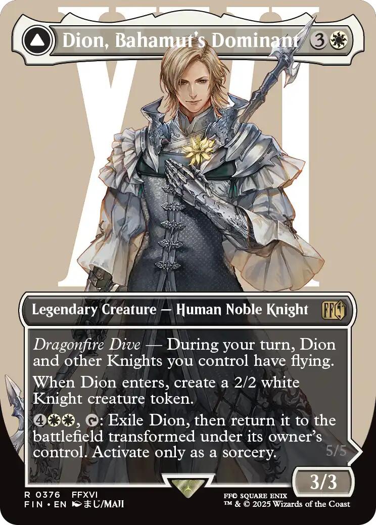 Dion, Bahamut's Dominant // Bahamut, Warden of Light (Borderless) [FINAL FANTASY] [Foil]