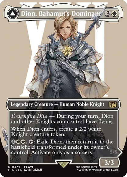 Dion, Bahamut's Dominant // Bahamut, Warden of Light (Borderless) [FINAL FANTASY] [Foil]