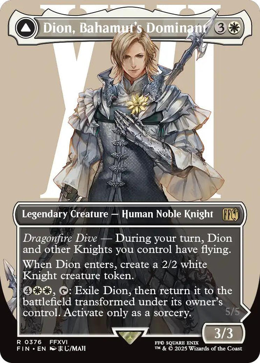 Dion, Bahamut's Dominant // Bahamut, Warden of Light (Borderless) [FINAL FANTASY] [Foil]