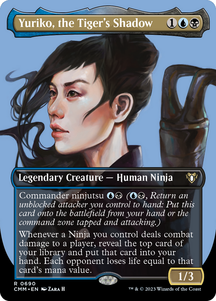 Yuriko, the Tiger's Shadow (Borderless Profile) [Commander Masters] [Foil]