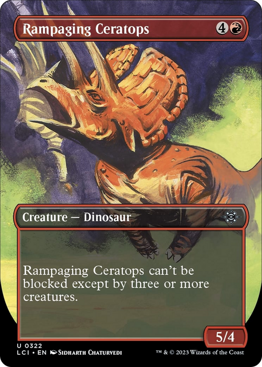 Rampaging Ceratops (Borderless) [The Lost Caverns of Ixalan] [Foil]