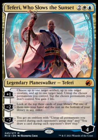 Teferi, Who Slows the Sunset (Promo Pack) [Innistrad: Midnight Hunt Promos] [Foil]