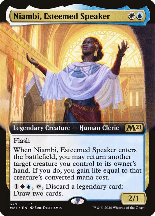 Niambi, Esteemed Speaker (Extended Art) [Core Set 2021] [Foil]