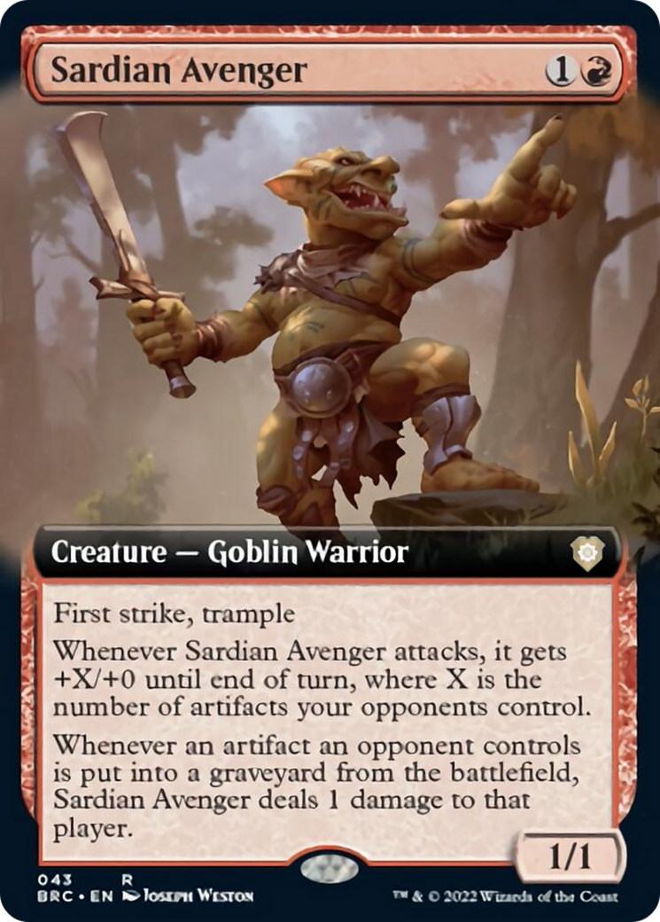 Sardian Avenger (Extended Art) [The Brothers' War Commander] [Foil]