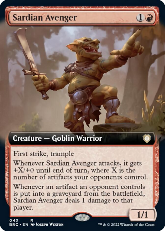 Sardian Avenger (Extended Art) [The Brothers' War Commander] [Foil]